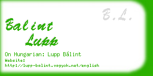 balint lupp business card